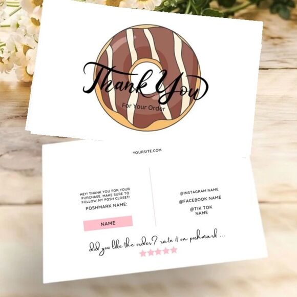 50 Personalized Thank You Cards For Your Posh Closet - Picture 2 of 4